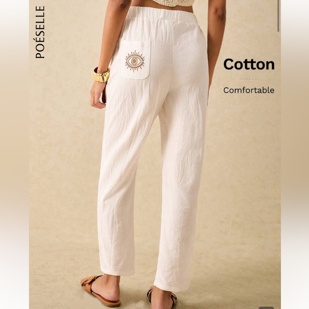 3 clothing items for $20 Women’s Lightweight White Linen-Blend Pants